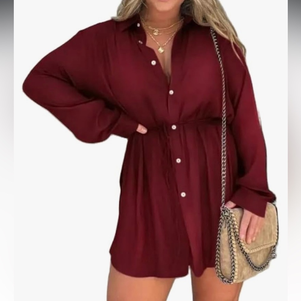 Romper Shorts Dress with Button-Up Design